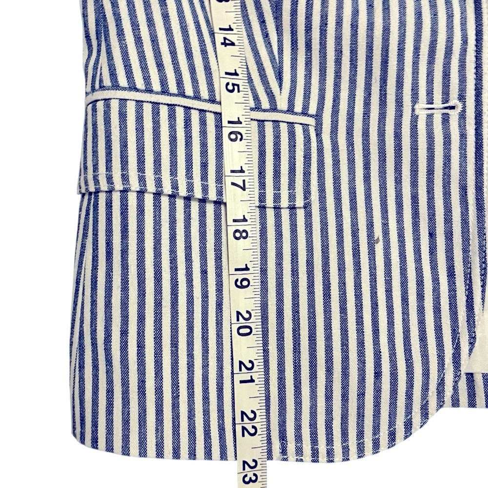 J. Crew Blue and White Striped Cotton Blend Blazer - Picture 10 of 10